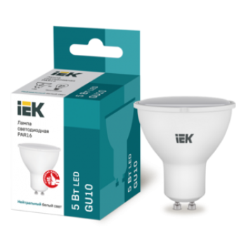 IEK Лампа светодиодная PAR16 софит 5Вт 230В 4000К GU10 - LLE-PAR16-5-230-40-GU10